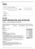 AQA GCSE FOOD PREPARATION AND NUTRITION Paper 1 JUNE 2023 QUESTION PAPER and MARK SCHEME