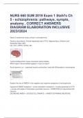 NURS 660 SUM 2019 Exam 1 Stahl's Ch  5 - schizophrenia: pathways, sympts,  anatomy . CORRECT ANSWERS  DIAGRAM ELABORATION INCLUSIVE  2023//2024