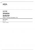 AQA GCSE SPANISH Paper 4 JUNE 2023 MARK SCHEME: Writing Foundation Tier