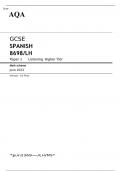 AQA GCSE SPANISH Paper 1 Listening Higher Tier JUNE 2023 MARK SCHEME