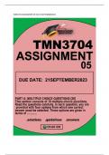 TMN3704 ASSIGNMENT 05 DUE21SEPTEMBER2023