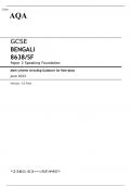 AQA GCSE BENGALI Paper 2 Speaking Foundation JUNE 2023 MARK SCHEME