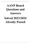 AANP Board Questions and Answers  Solved 2023/2024 Already Passed    		 		