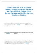 Exam 2: NUR163/ NUR 163 (Latest Update) Concepts of Practical Nursing in the Care of Elderly Patients Exam Review| Questions and Verified Answers| Graded A – Hondros