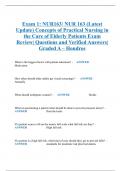 Exam 1: NUR163/ NUR 163 (Latest Update) Concepts of Practical Nursing in the Care of Elderly Patients Exam Review| Questions and Verified Answers| Graded A – Hondros