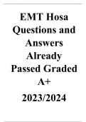 EMT Hosa Questions and Answers Already Passed Graded A+  2023/2024