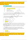 NURSING 1234 500 Page NCLEX Exam Questions And Answers Attained Guaranteed Success Latest Update 2022/2023 Grade A+
