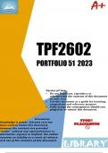 TPF2602 Assignment 51 (PORTFOLIO) 2023 - DUE 28 September 2023