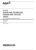 AQA A LEVEL DESIGN AND TECHNOLOGY:FASHION AND TEXTILES MARK SCHEME  2023 (7562/2: Designing and Making Principles)