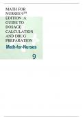 MATH FOR NURSES 9 TH EDITION :A GUIDE TO DOSAGE CALCULATION AND DRUG PREPARATION Math-for-Nurses 9   Math for Nurses A POCKET GUIDE TO DOSAGE CALCULATION AND DRUG PREPARATION EDITION 9 Mary Jo Boyer, RN, PhD Vice Provost and Vice President Branch Campus O