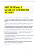 NUR 185 Exam 2 Questions with Correct Answers 