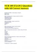 NUR 185 EXAM 2 Questions with All Correct Answers 