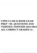 CIPM CLASS & BOOK EXAM PREP / 90+ QUESTIONS AND VERIFIED ANSWERS 2023/2024 /ALL CORRECT GRADED A+. 