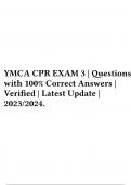 YMCA CPR EXAM 3 | Questions with 100% Correct Answers | Verified | Latest Update | 2023/2024.