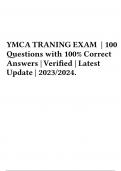 YMCA TRANING EXAM | 100 Questions with 100% Correct Answers | Verified | Latest Update | 2023/2024.