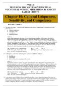 PNR 140 Chapter 10: Cultural Uniqueness, Sensitivity, and Competence TEST BANK FOR SUCCESS IN PRACTICAL VOCATIONAL NURSING 9TH EDITION BY KNECHT LATEST UPDATE