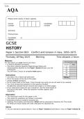 AQA GCSE HISTORY Paper 1 Section B/D JUNE 2023 QUESTION PAPER: Conflict and tension in Asia, 1950–1975