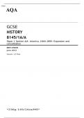 AQA GCSE HISTORY 8145/1A/A Paper 1 Section A/A America JUNE 2023 MARK SCHEME, 1840–1895: Expansion and consolidation