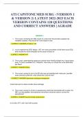 ATI CAPSTONE MED SURG (VERSION 1 & VERSION 2) LATEST 2022-2023 EACH VERSION CONTAINS 120 QUESTIONS AND CORRECT ANSWERS | A+ GRADE