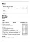 Aqa A-level Biology 7402/2 Question Paper June2023