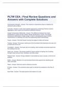 PLTW CEA - Final Review Questions and Answers with Complete Solutions 