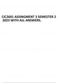 CIC2601 ASSINGMENT 3 SEMESTER 2 2023 WITH ALL ANSWERS.