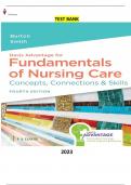 Test bank for Davis Advantage for Fundamentals of Nursing Care Concepts, Connections & Skills 4th Edition by David Burton & Marti Smith - Complete, Elaborated & Latest Test Bank. ALL Chapters (1-38) Included & Updated