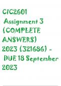 CIC2601 Assignment 3 (COMPLETE ANSWERS) 2023 (321686) - DUE 18 September 2023