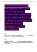 NURSING Week 8 Pain  DOCUMENT: PHC CPG - Pain Assessment &  Management of the Older  Adult in Residential Care  for NSAIDs and Adjuvants QUESTIONS AND  ANSWERS LATEST  UPDATE 2023