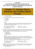 PNR 140 Chapter 13: Nursing Theory, Research, and Evidence-Based Practice TEST BANK FOR SUCCESS IN PRACTICAL VOCATIONAL NURSING 9TH EDITION BY KNECHT LATEST UPDATE