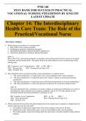 PNR 140 Chapter 14: The Interdisciplinary Health Care Team: The Role of the Practical/Vocational Nurse TEST BANK FOR SUCCESS IN PRACTICAL VOCATIONAL NURSING 9TH EDITION BY KNECHT LATEST UPDATE