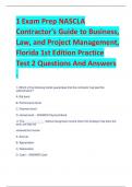 1 Exam Prep NASCLA  Contractor's Guide to Business,  Law, and Project Management,  Florida 1st Edition Practice  Test 2 Questions And Answers 