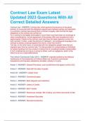 Contract Law Exam Latest Updated 2023 Questions With All Correct Detailed Answers