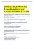 Bundle For Nur 160 Exam Questions and Answers All Correct