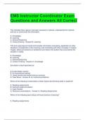 EMS Instructor Coordinator Exam Questions and Answers All Correct 