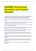 NAEMSE Vocab Exam Questions and Correct Answers 