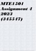 MTE1501 Assignment 4 (COMPLETE ANSWERS) 2023 (345547) 