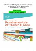 TEST BANK Davis Advantage for Fundamentals of Nursing Care: Concepts, Connections & Skills, 4th Edition by Marti Burton 9781719644556| Complete Guide Chapter 1-38| Latest Test Bank 100% Veriﬁed Answers