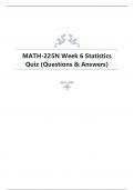 MATH-225N Week 6 Statistics Quiz (Questions & Answers).