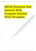 ABFAS Questions And Answers With Complete Solution 2023/24 update 