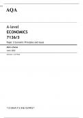 AQA A-level ECONOMICS Paper 3 JUNE 2023 MARK SCHEME: Economic Principles and Issues