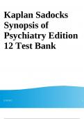 Kaplan Sadocks Synopsis of Psychiatry Edition 12 Test Bank