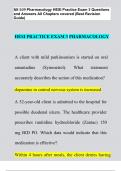 NR 509 Pharmacology HESI Practice Exam 3 Questions and Answers All Chapters covered (Best Revision Guide)