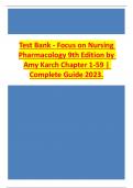 Test Bank - Focus on Nursing Pharmacology 9th Edition by Amy Karch Chapter 1-59 | Complete Guide 2023.