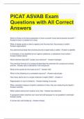 PICAT ASVAB Exam Questions with All Correct Answers 