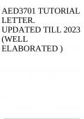 AED3701 TUTORIAL LETTER