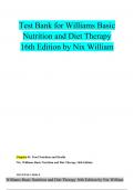 Test Bank for Williams Basic Nutrition and Diet Therapy 16th Edition by Nix William Chapter 1-23 | Complete