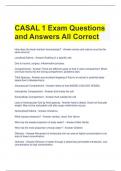 CASAL 1 Exam Questions and Answers All Correct 