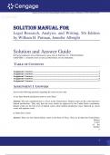 Solution, Instructor Manual & Test Bank For Legal Research, Analysis, and Writing, 5th Edition by William H. Putman, Jennifer Albright