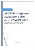 ECS3706 Assignment 2 Semester 2 2023 – DUE 29 SEPT 2023